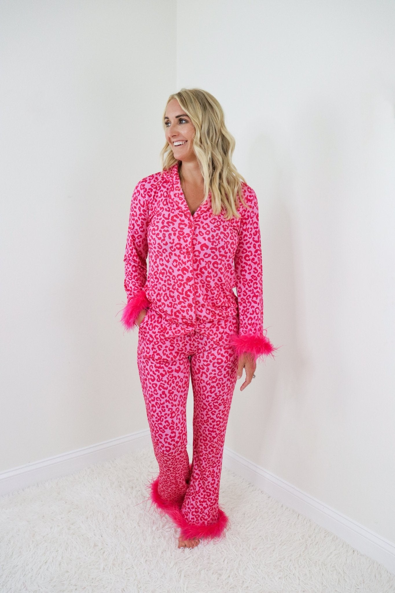 LOVE LEOPARD WOMEN’S RELAXED FLARE FEATHERED DREAM SET - Mack & Harvie