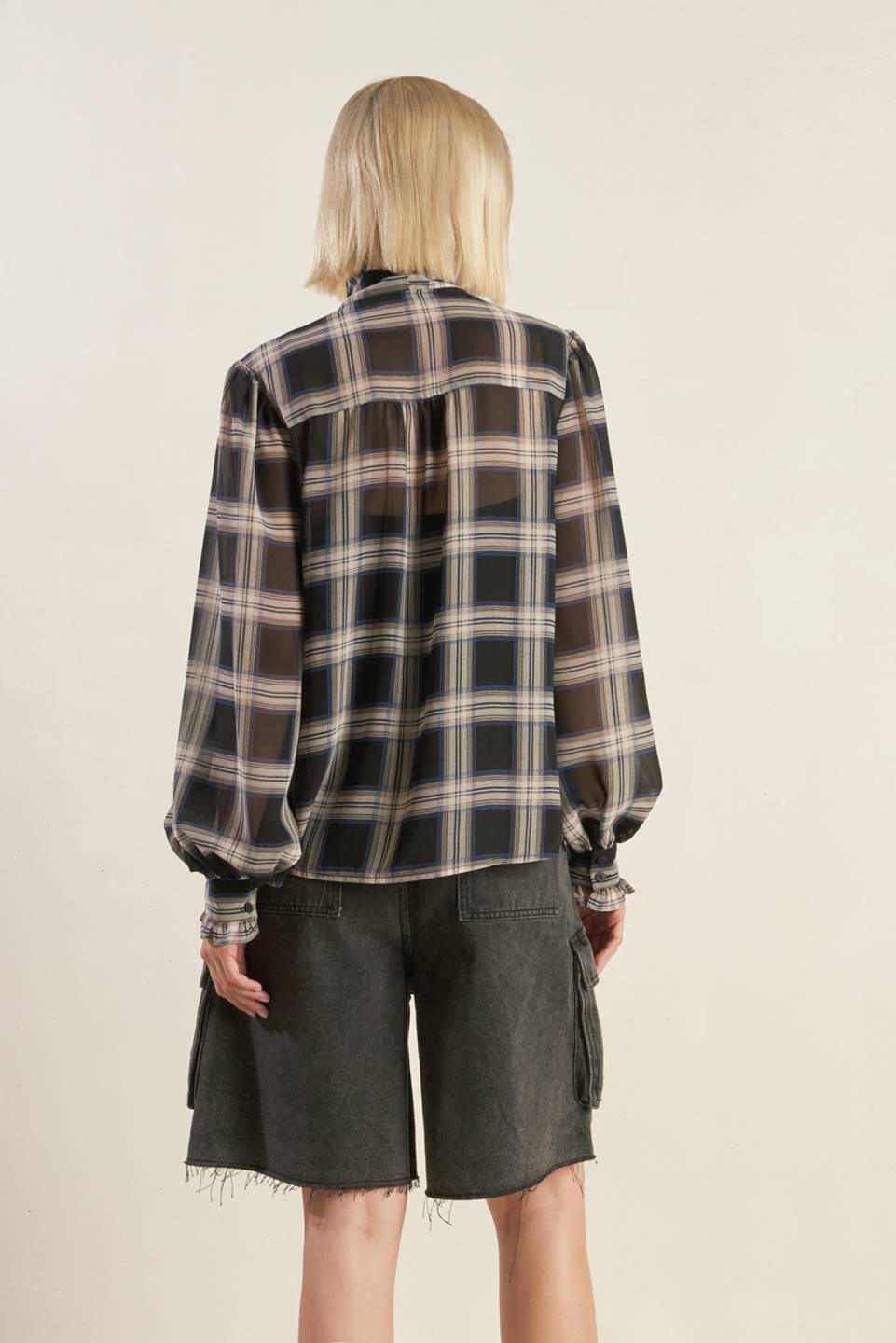 LOVELY INTUITION WOVEN PLAID TOP - Mack & Harvie