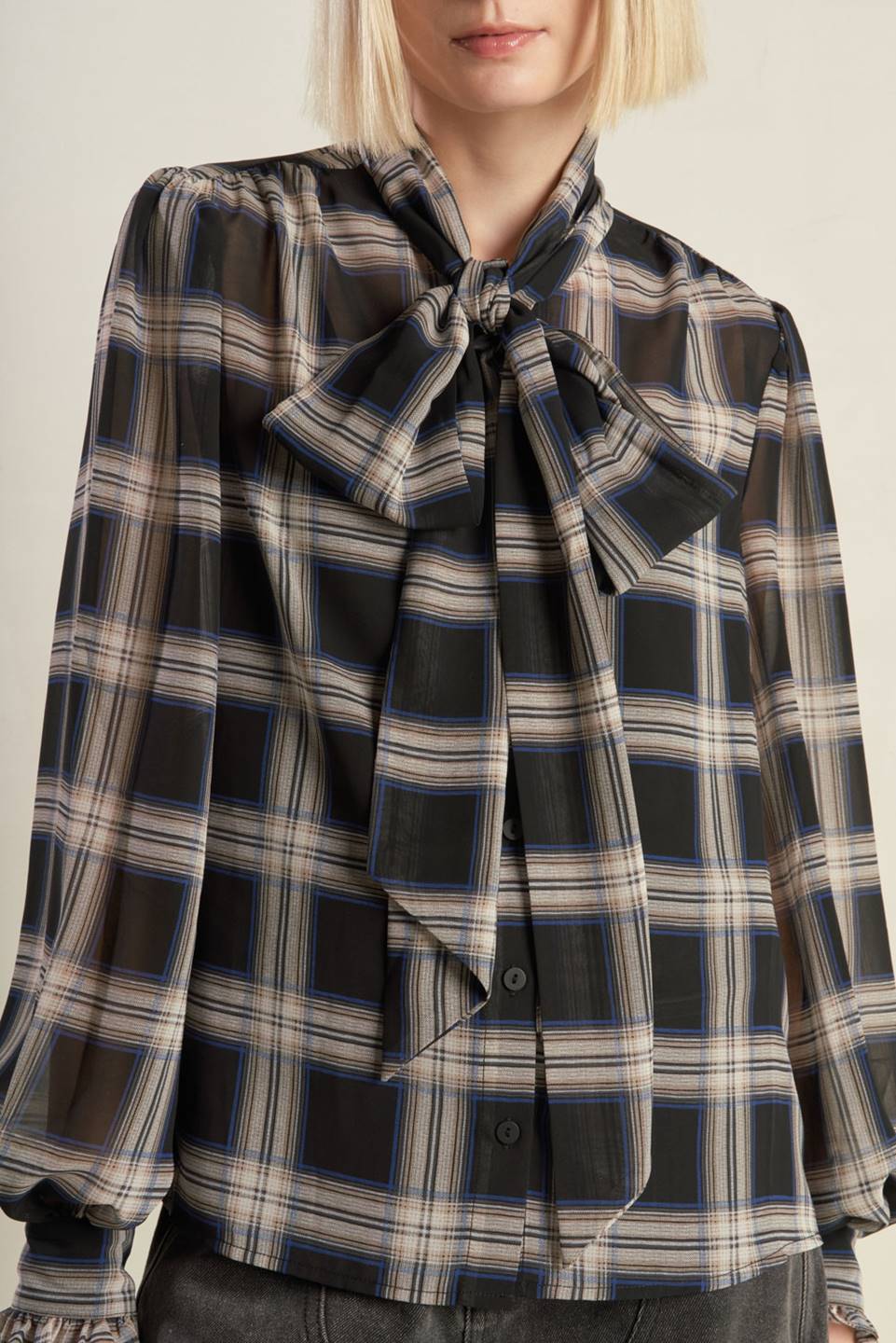 LOVELY INTUITION WOVEN PLAID TOP - Mack & Harvie