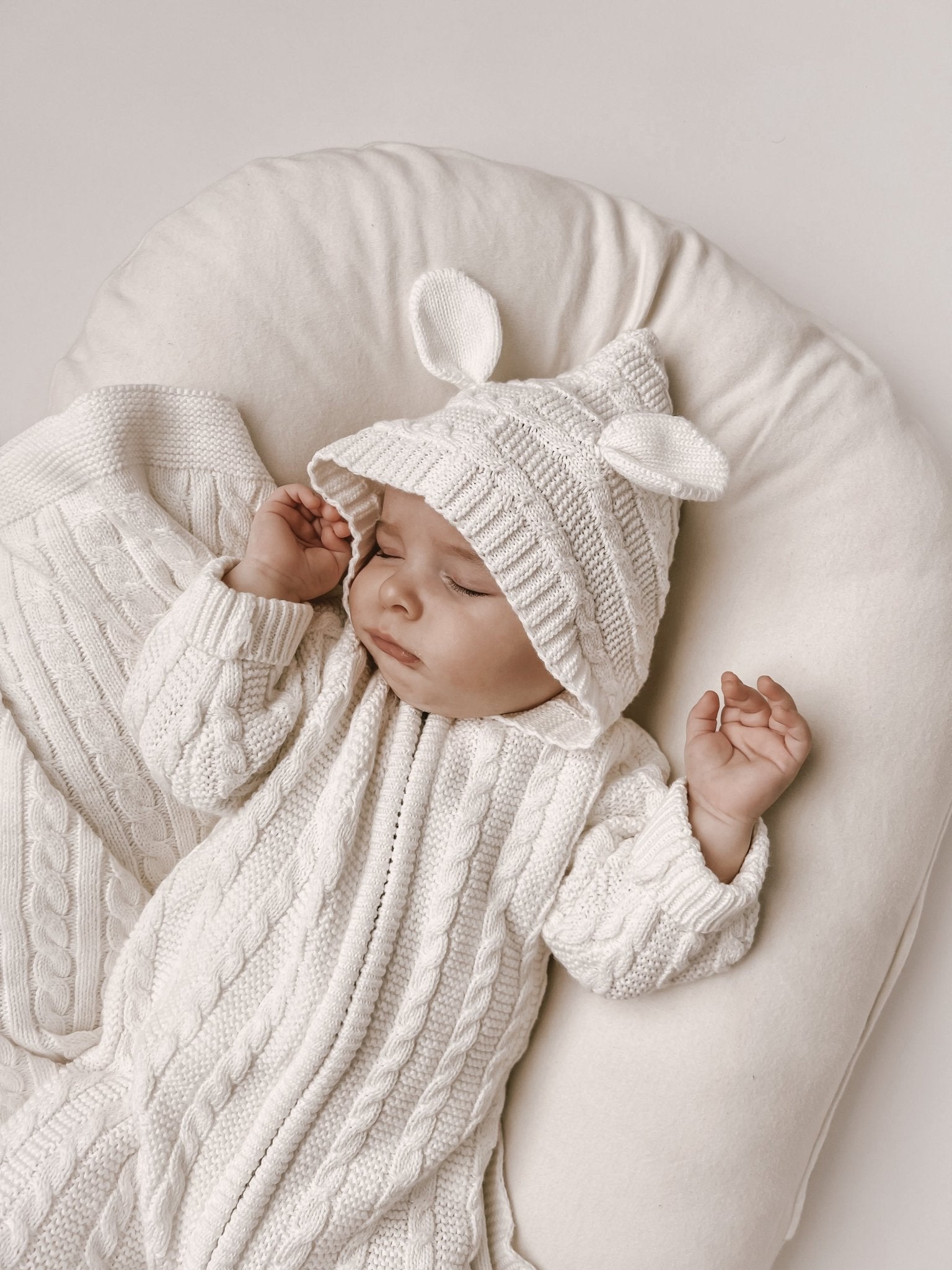 Luna + Luca Baby Bear Jumpsuit - White - Mack & Harvie