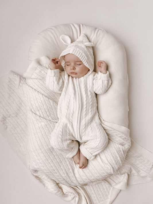 Luna + Luca Baby Bear Jumpsuit - White - Mack & Harvie