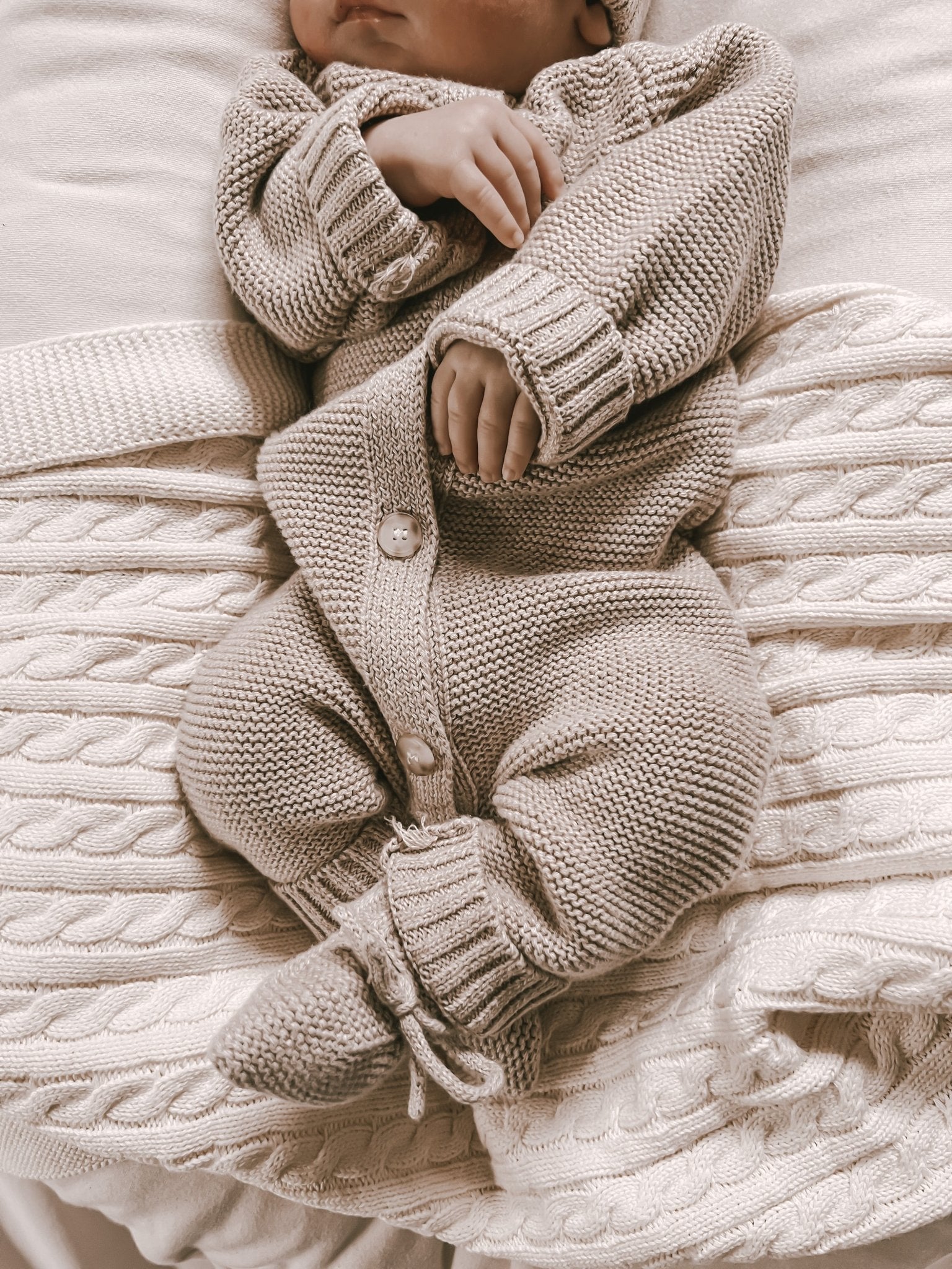 Luna + Luca Classic Purl Knit Jumpsuit - Heather Beige - Mack & Harvie