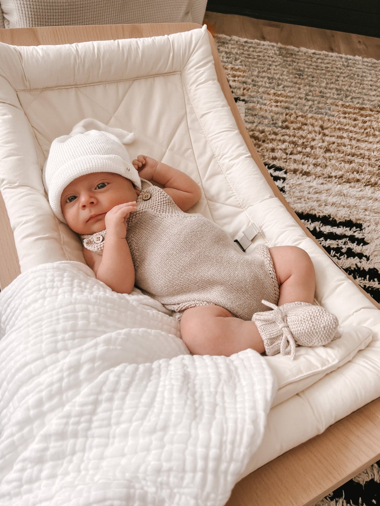 Luna + Luca Novelty Knit Romper - Heather Beige - Mack & Harvie