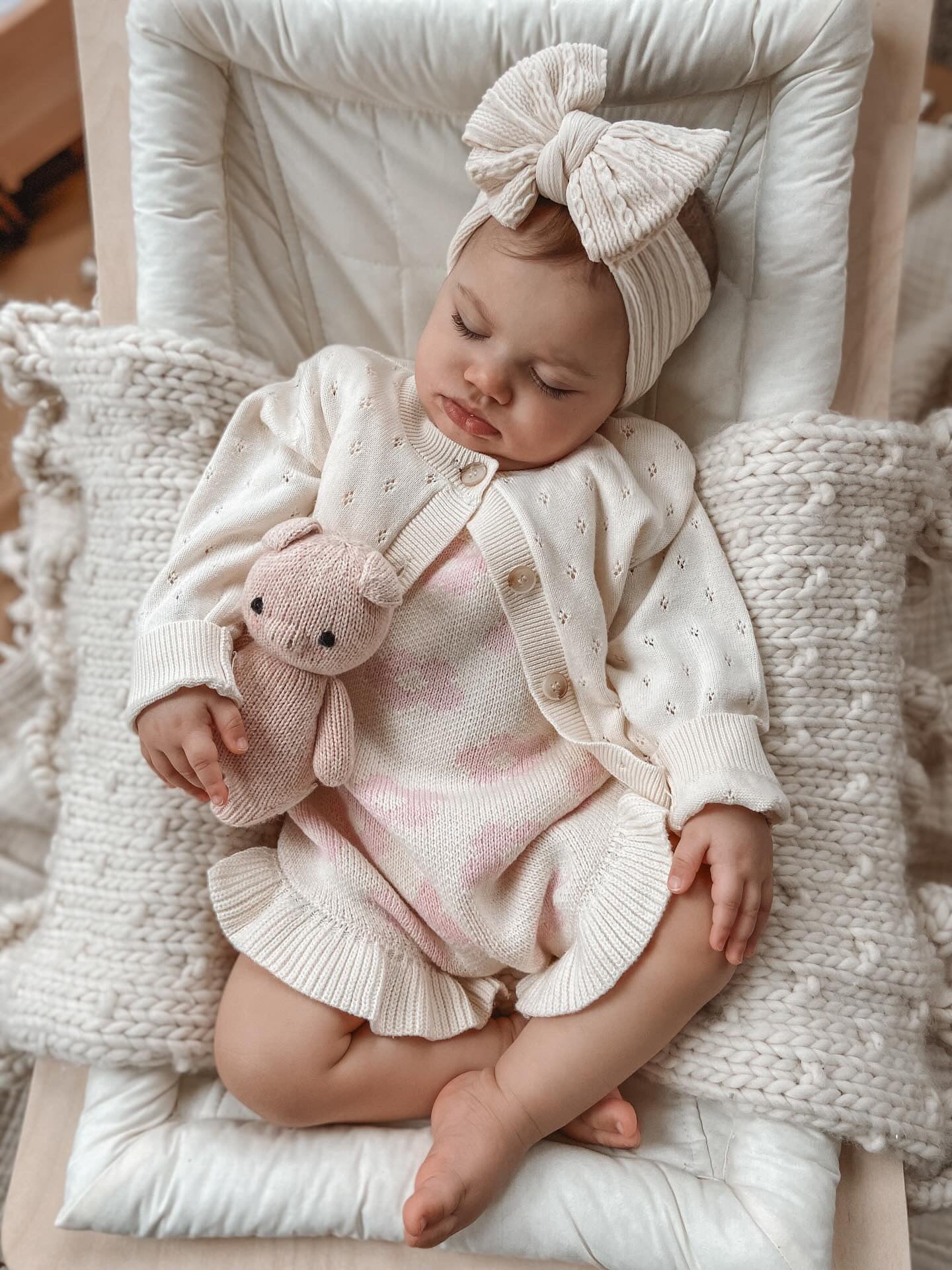 Luna + Luca Pointelle Cardigan - Cream - Mack & Harvie
