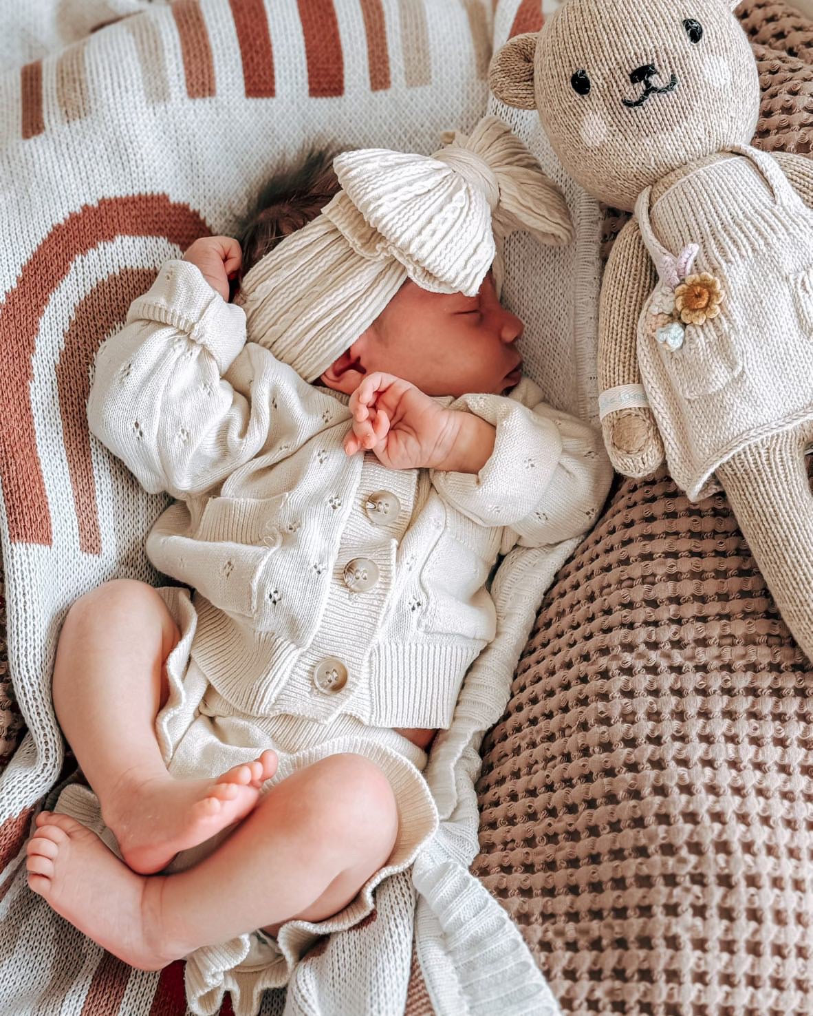 Luna + Luca Pointelle Cardigan - Cream - Mack & Harvie