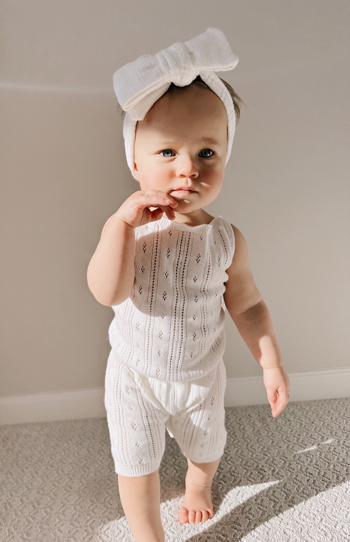 Luna + Luca Pointelle Romper - White - Mack & Harvie