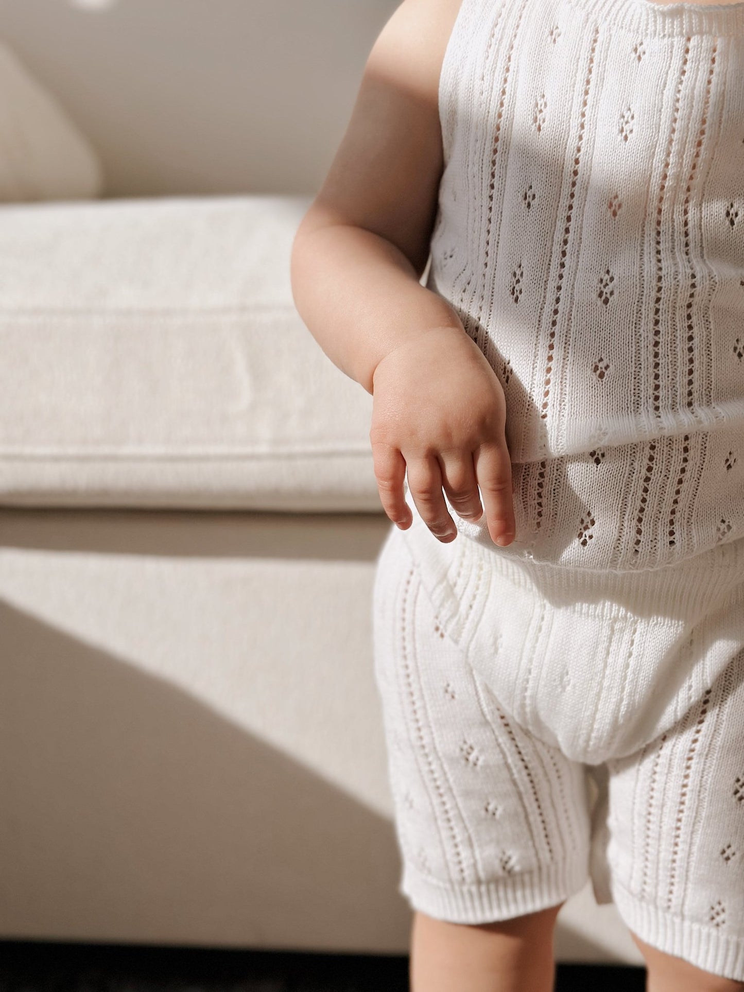 Luna + Luca Pointelle Romper - White - Mack & Harvie