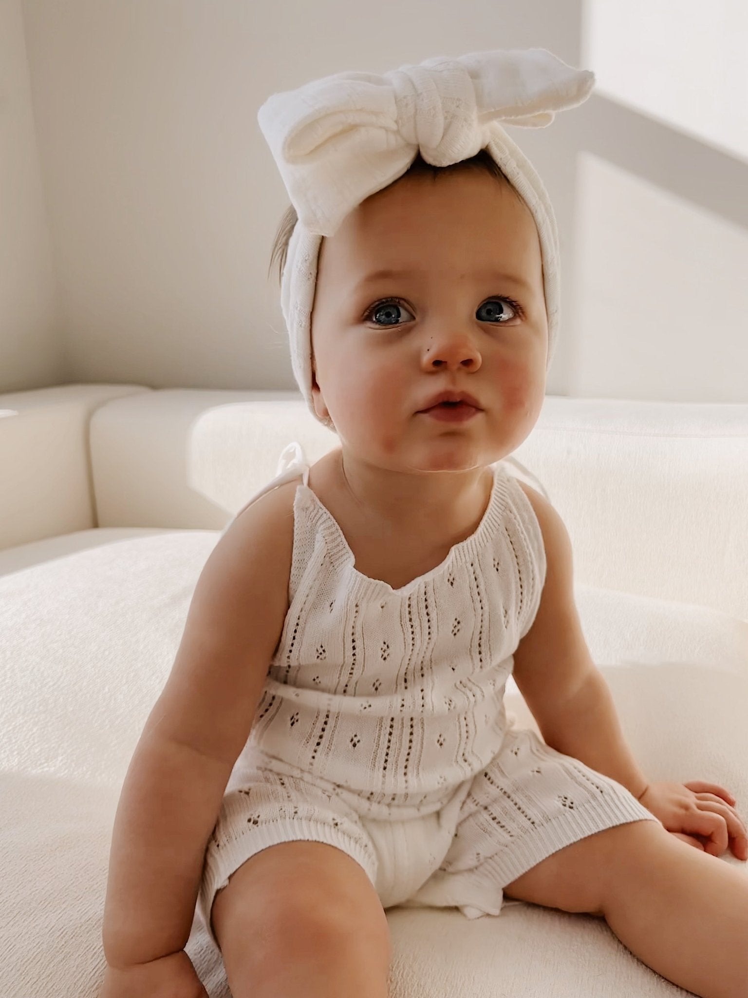 Luna + Luca Pointelle Romper - White - Mack & Harvie