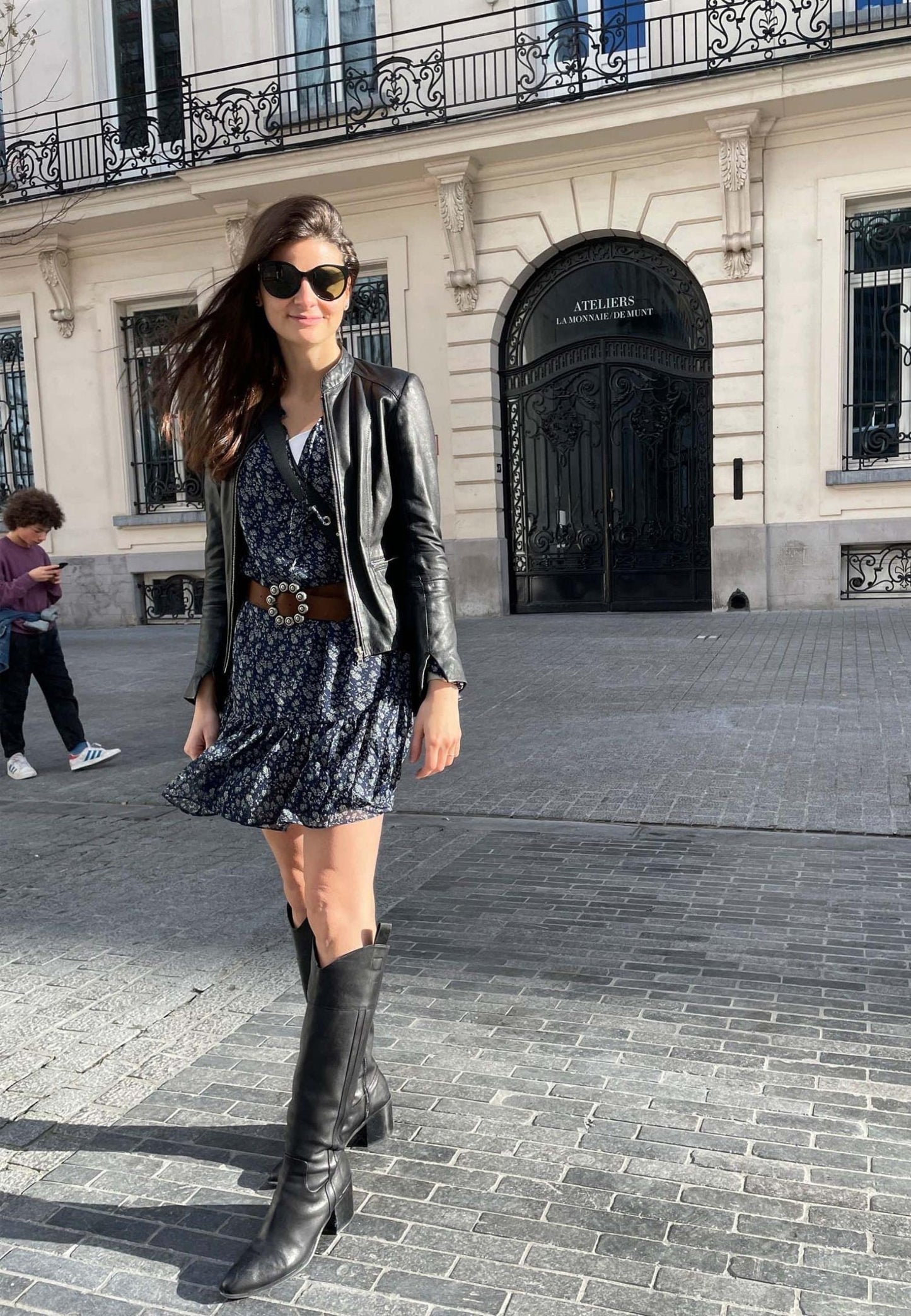 Brown Calf Leather Knee-High Boots