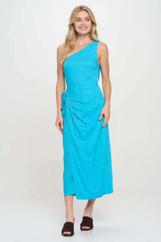 Aegean Sky Wrap Midi Dress