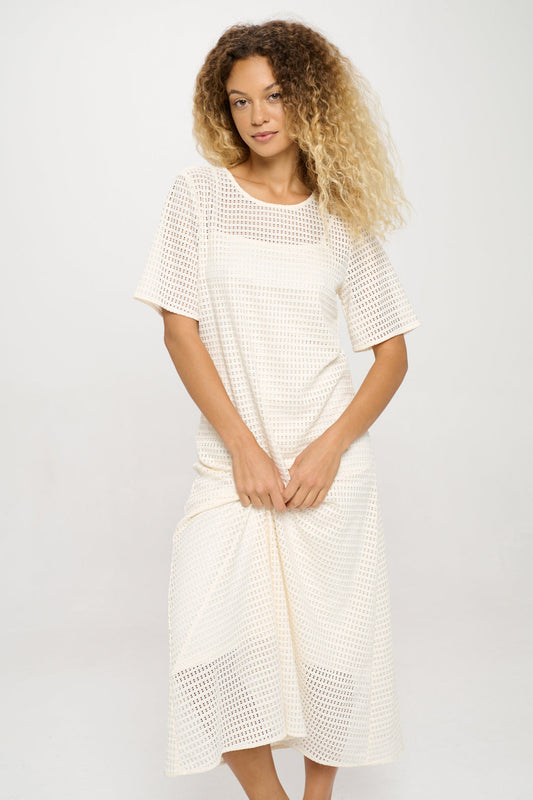 Vanila Honeycomb Maxi Dress