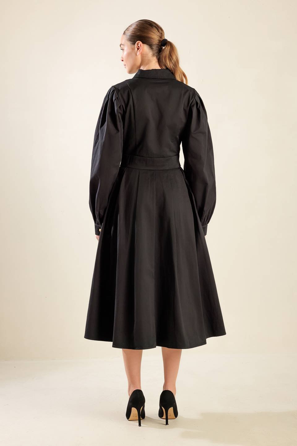 MIDNIGHT MASQUERADE WOVEN MIDI DRESS - Mack & Harvie