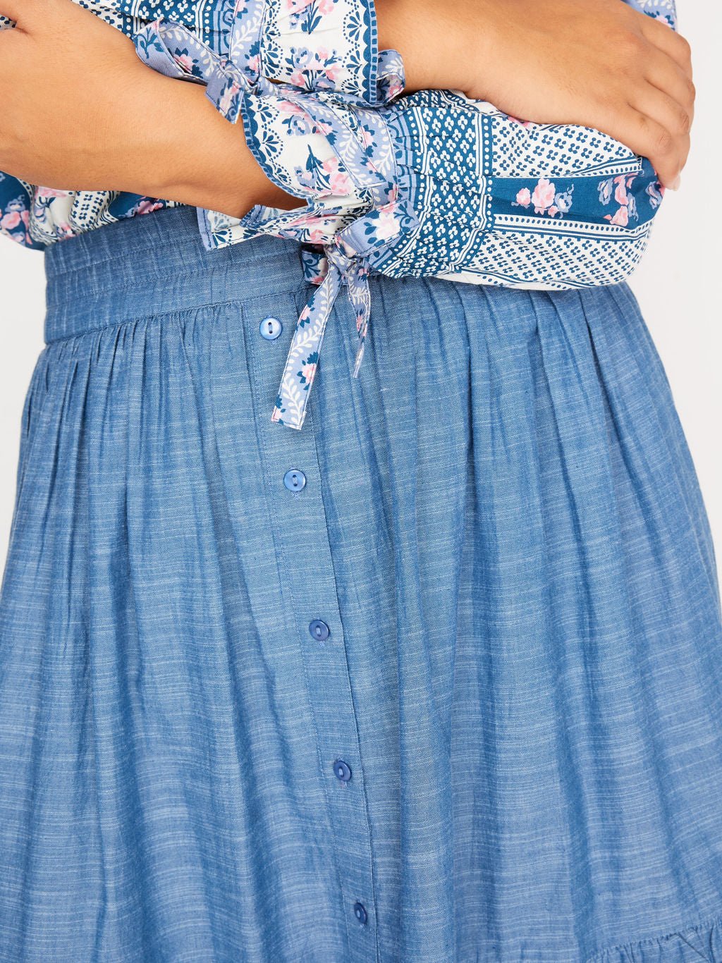 Mimi Skirt Chambray - Mack & Harvie