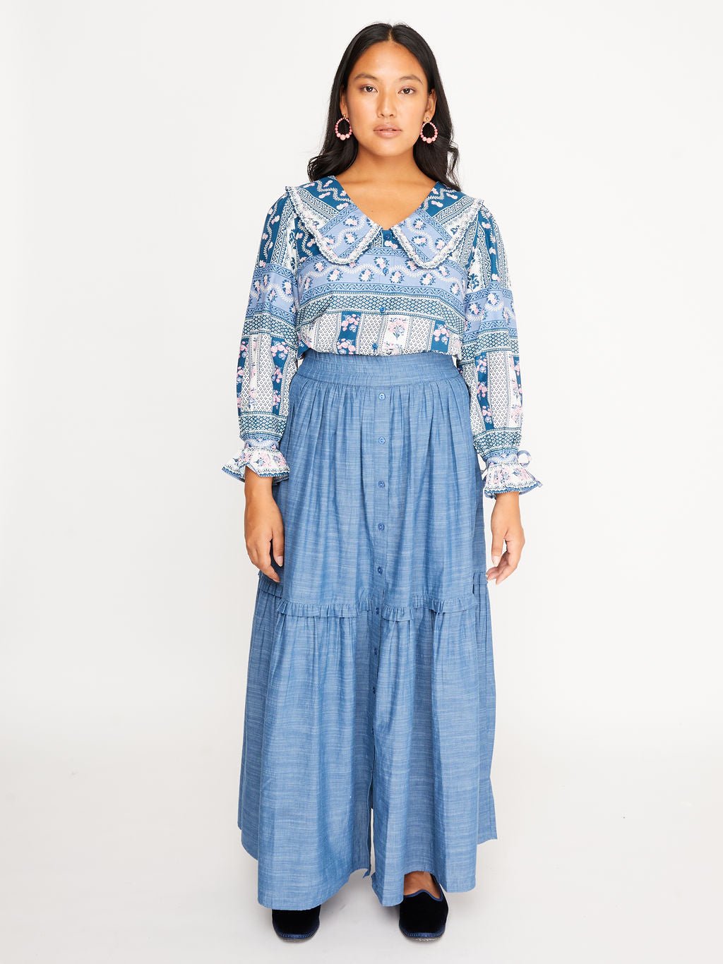 Mimi Skirt Chambray - Mack & Harvie