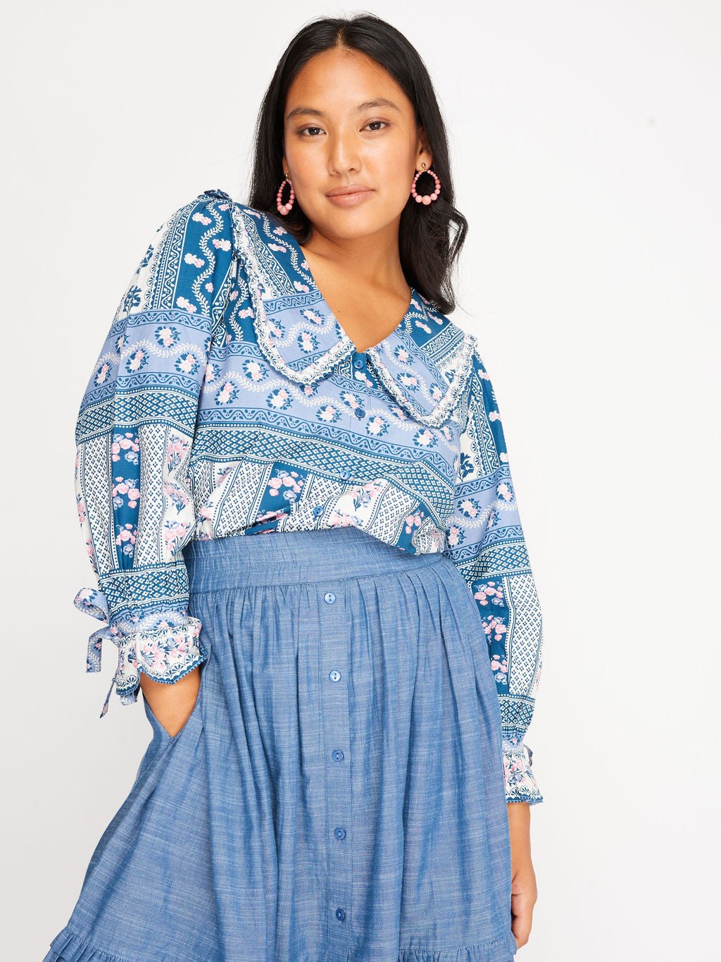 Mimi Skirt Chambray - Mack & Harvie