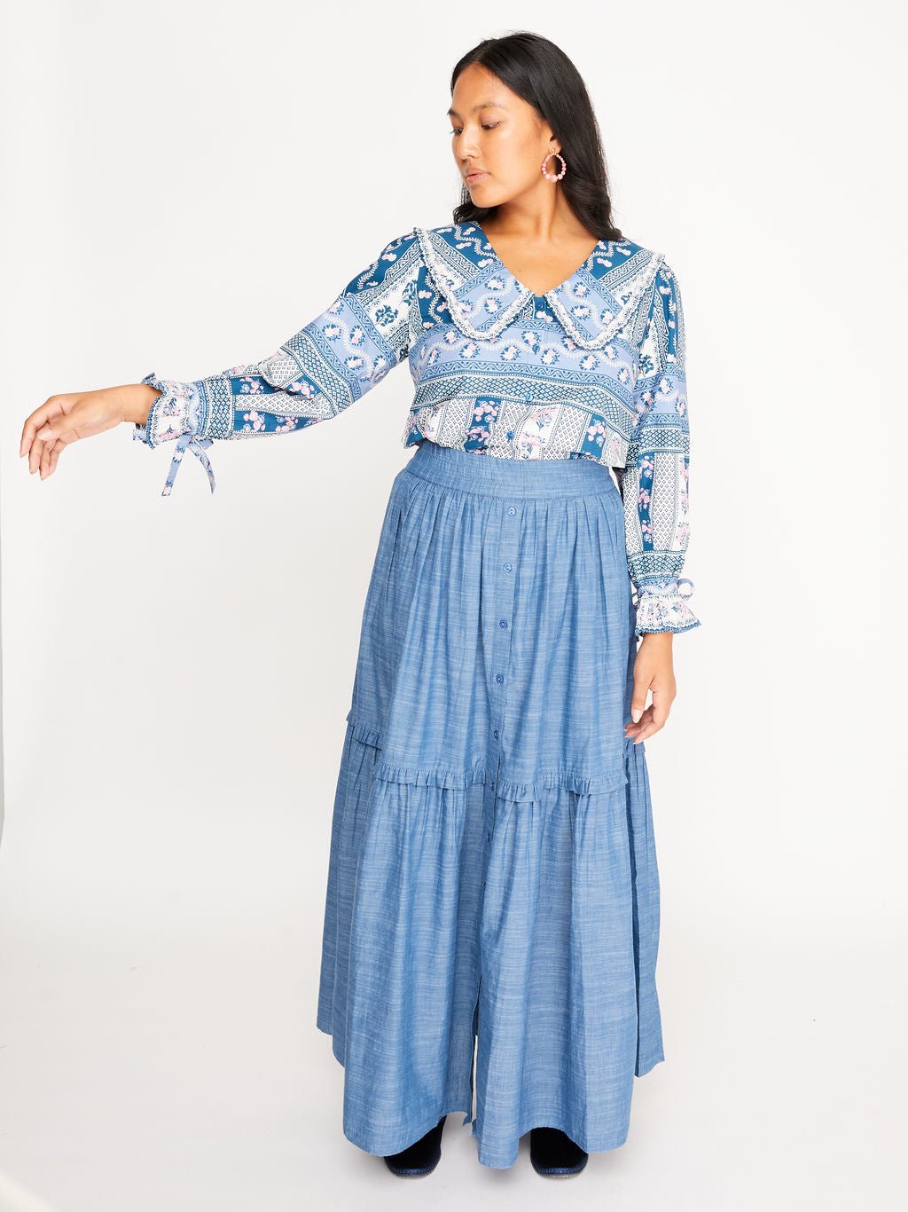 Mimi Skirt Chambray - Mack & Harvie