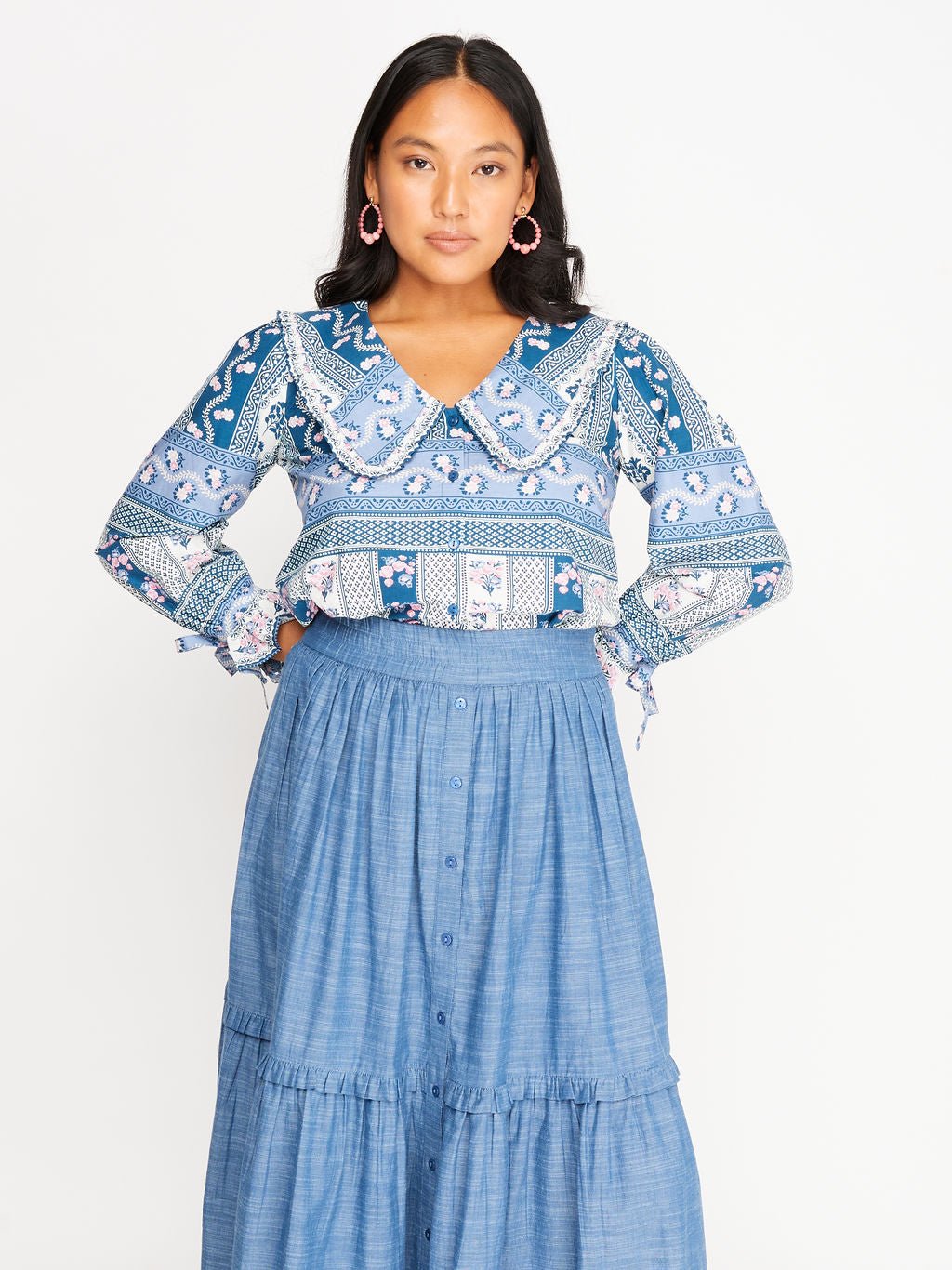 Mimi Skirt Chambray - Mack & Harvie