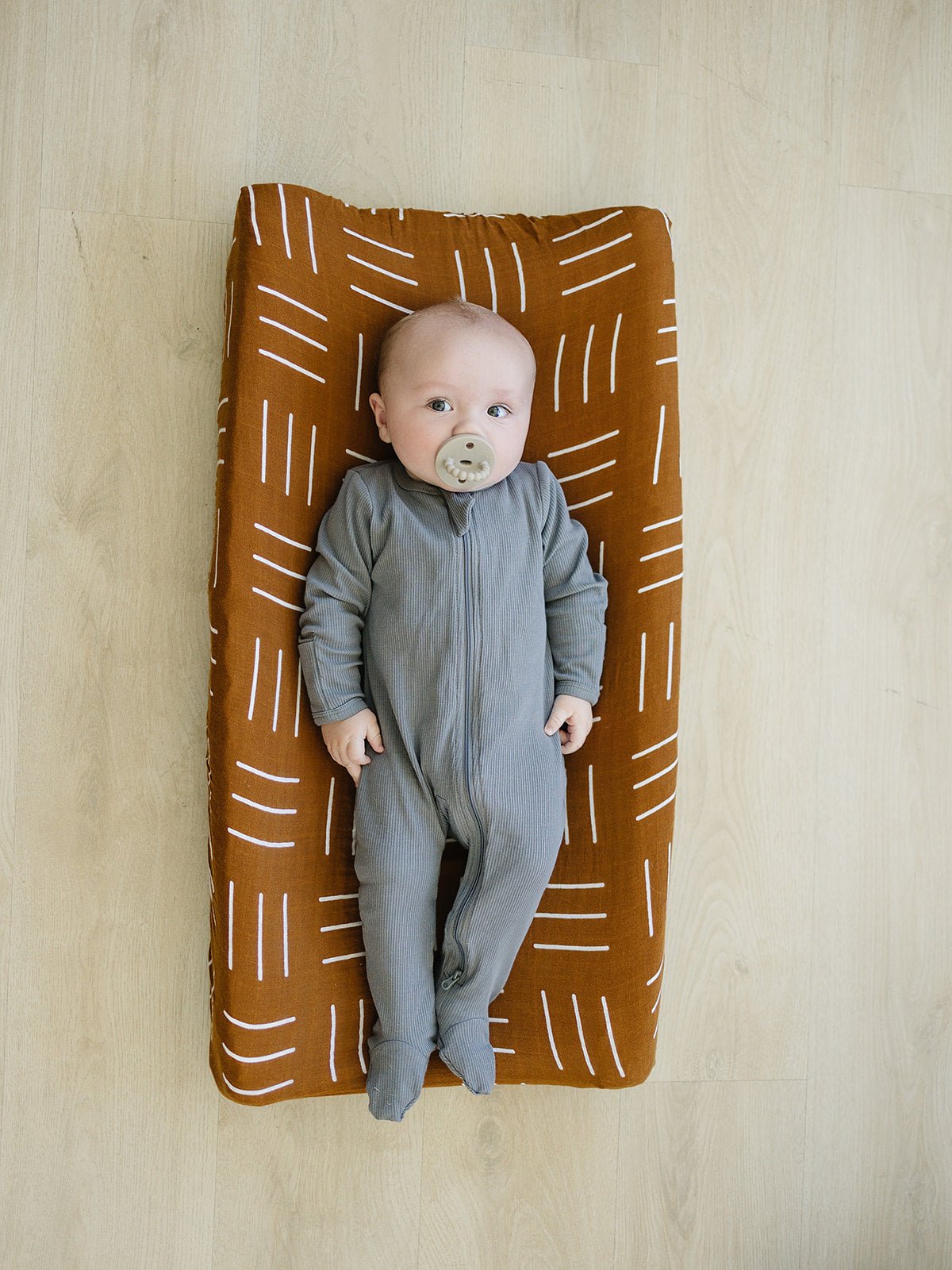 Mustard Mudcloth Muslin Changing Pad Cover - Mack & Harvie