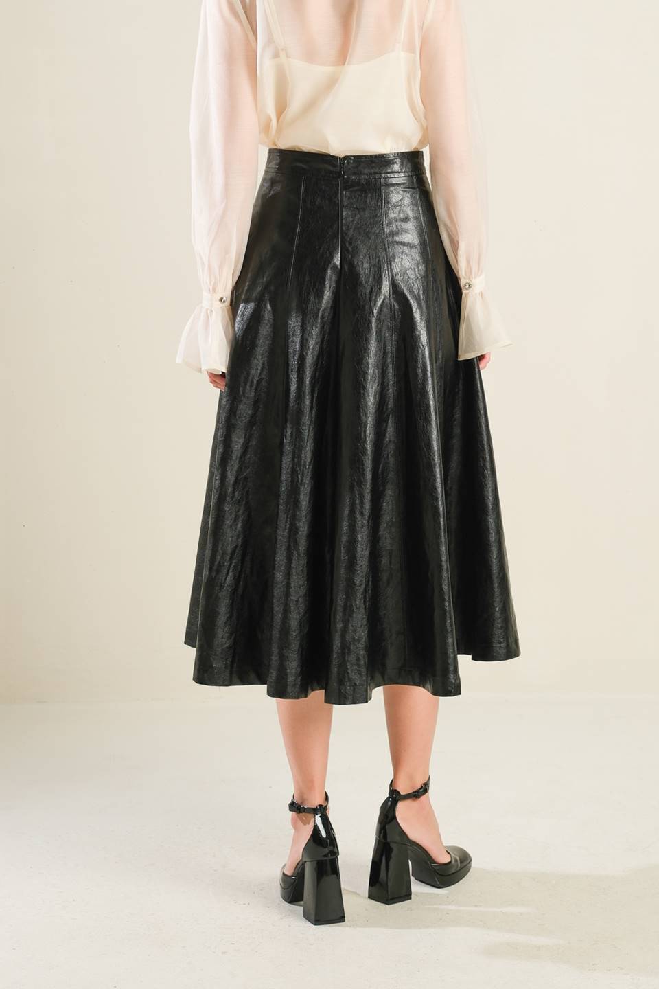 MY HEART TO YOU LEATHER MIDI SKIRT - Mack & Harvie