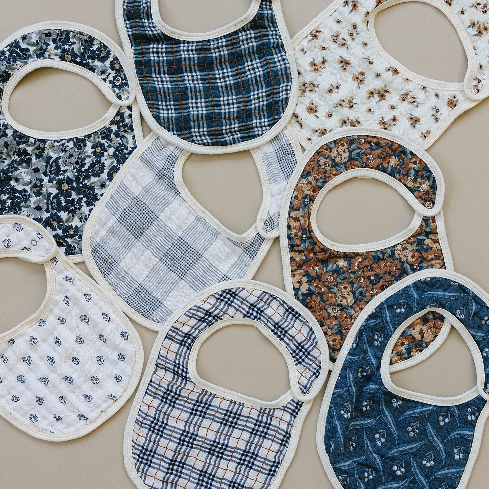 Navy Berry Classic Muslin Bib - Mack & Harvie