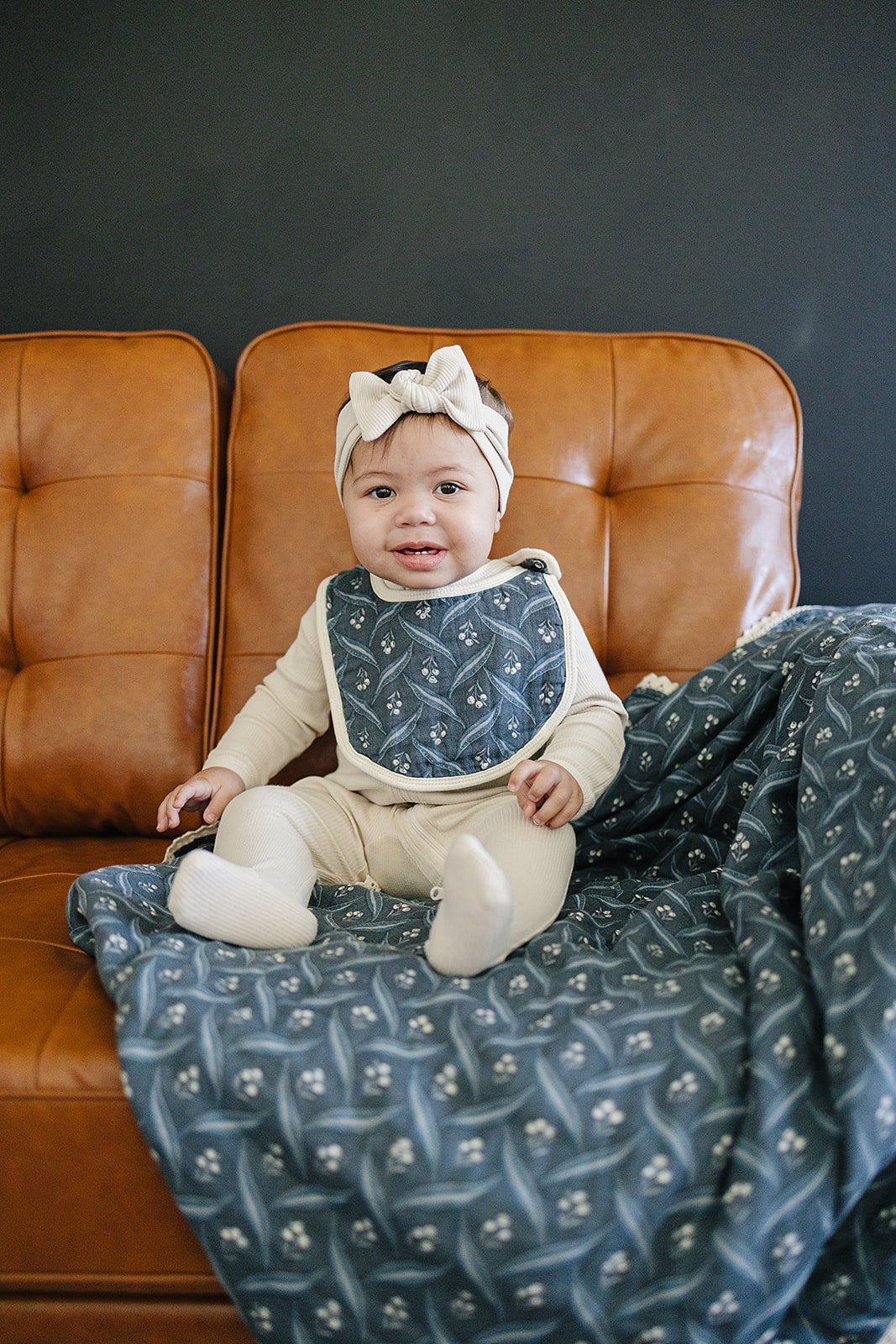 Navy Berry Classic Muslin Bib - Mack & Harvie