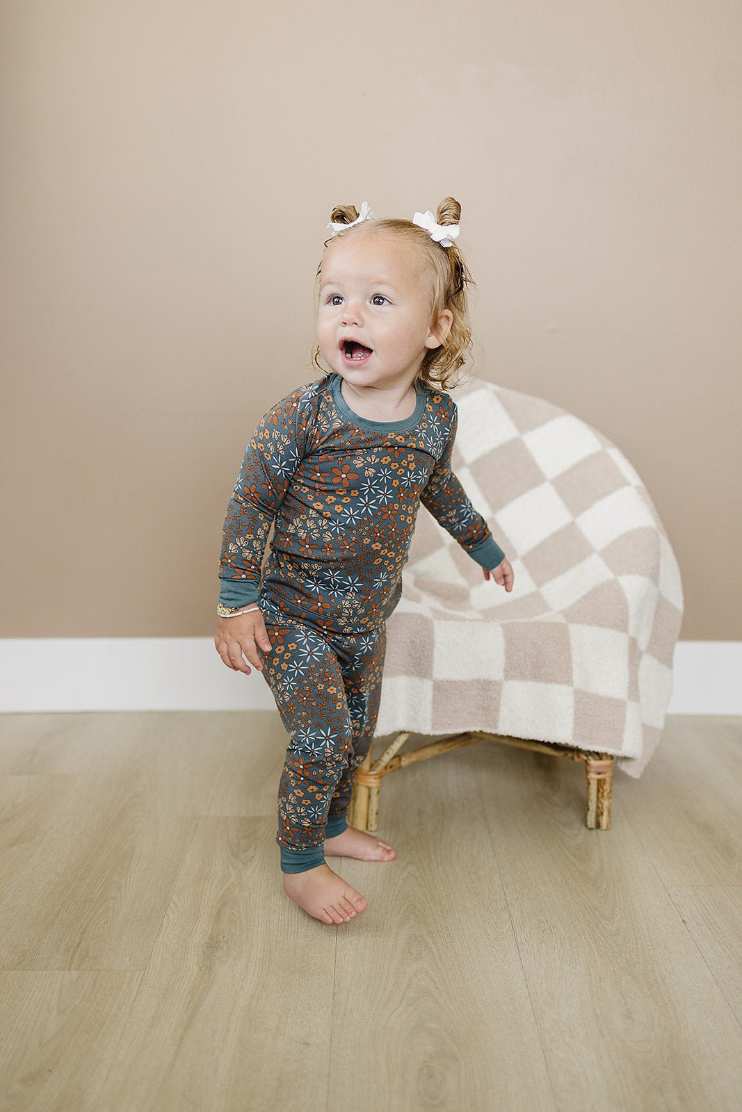 Navy Floral Bamboo Cozy Set - Mack & Harvie