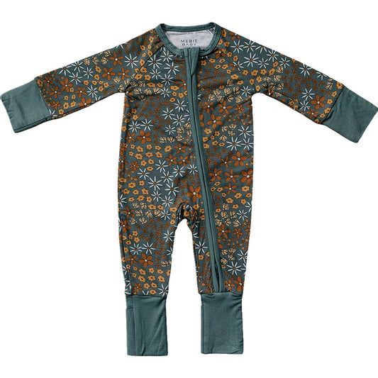 Navy Floral Bamboo Zipper - Mack & Harvie