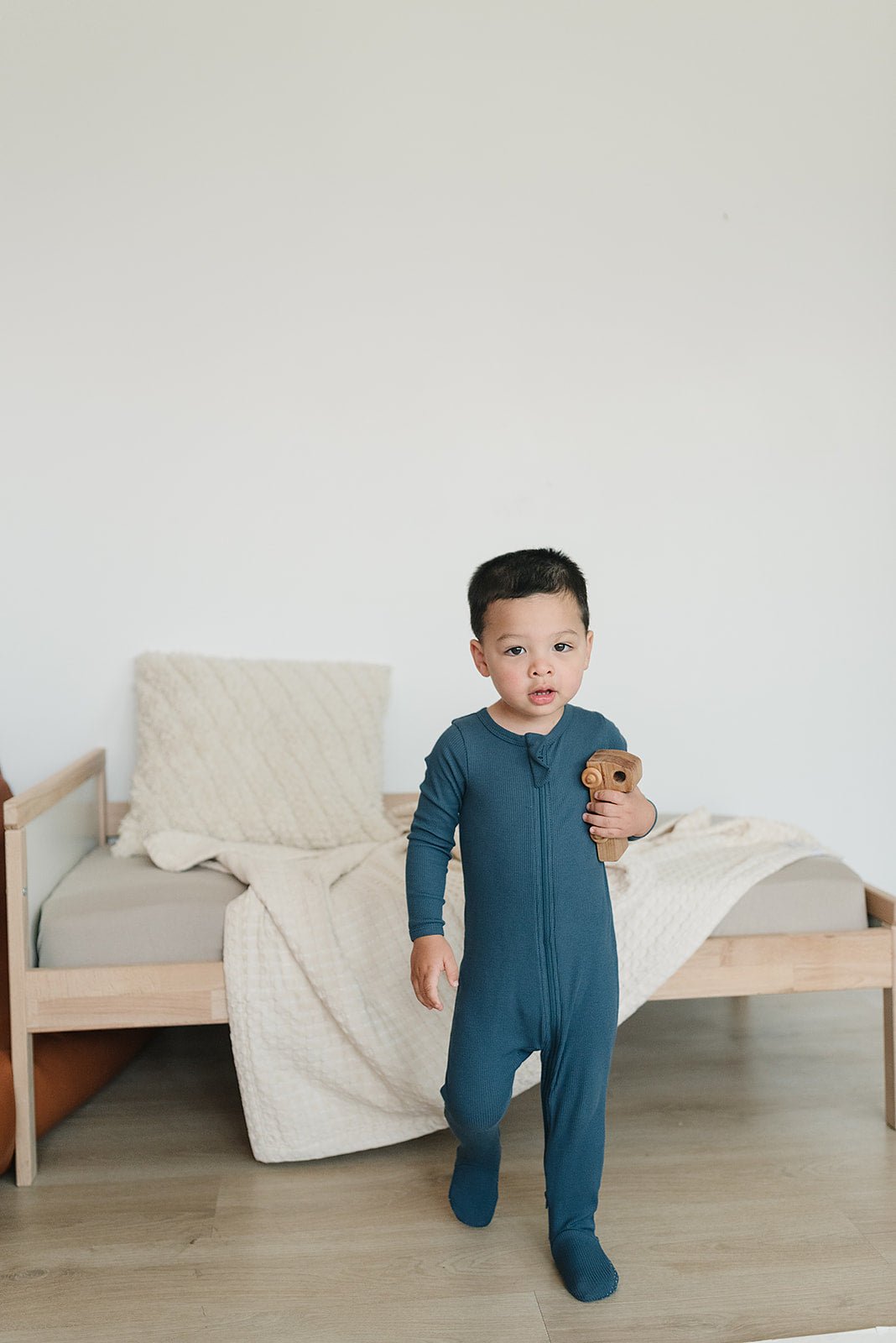 Navy Organic Cotton Ribbed Zipper - Mack & Harvie