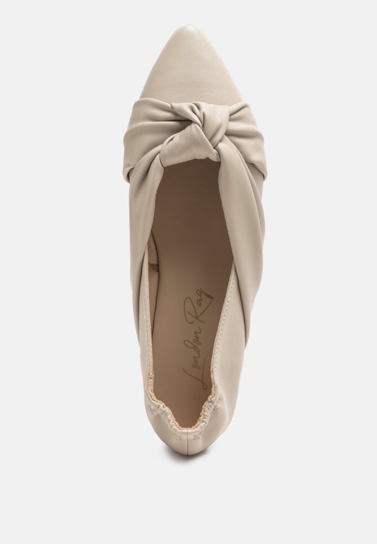 Norma Knot Detail Elasticated Ballet Flats - Mack & Harvie