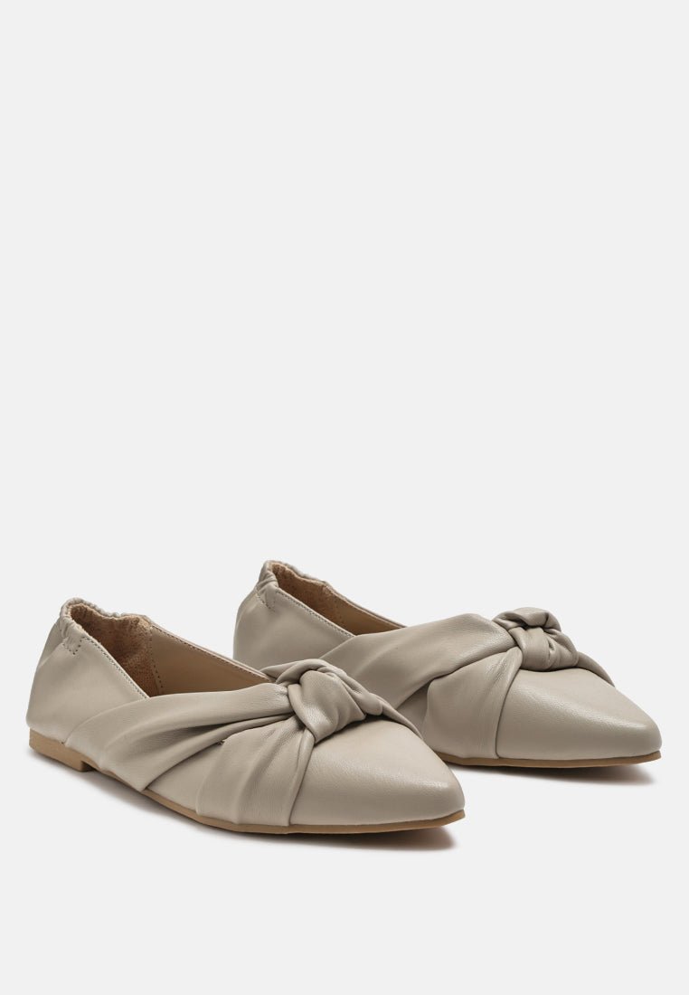 Norma Knot Detail Elasticated Ballet Flats - Mack & Harvie