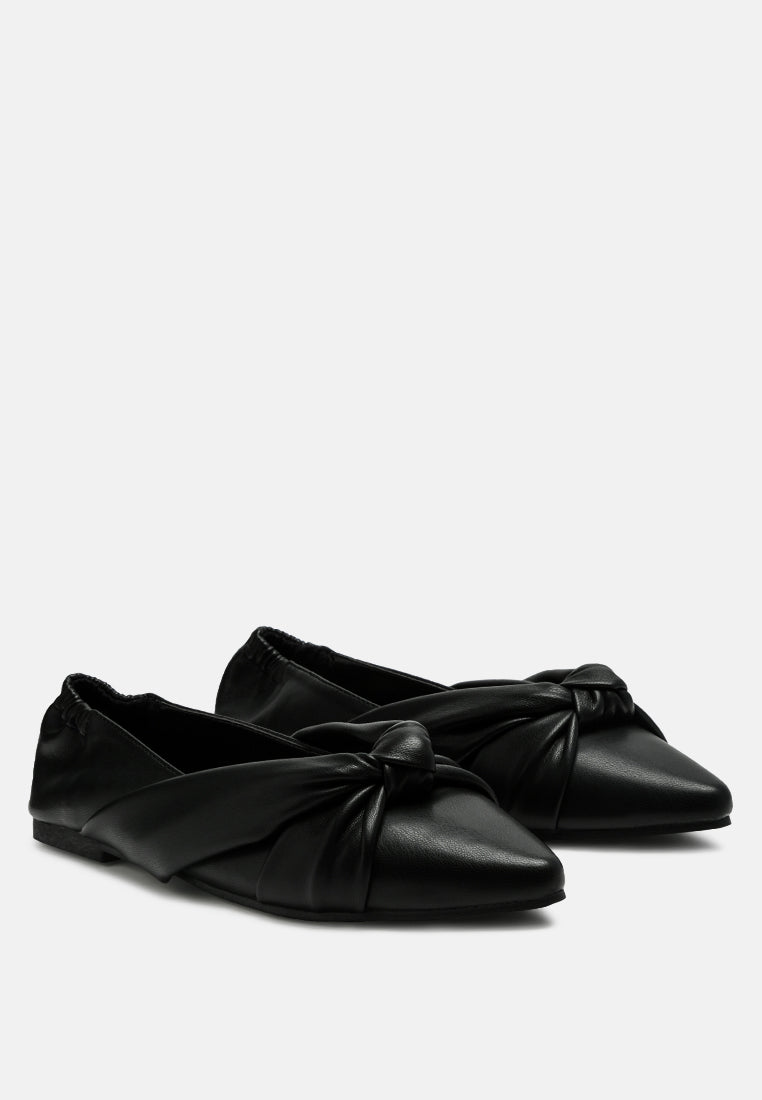 Norma Knot Detail Elasticated Ballet Flats - Mack & Harvie