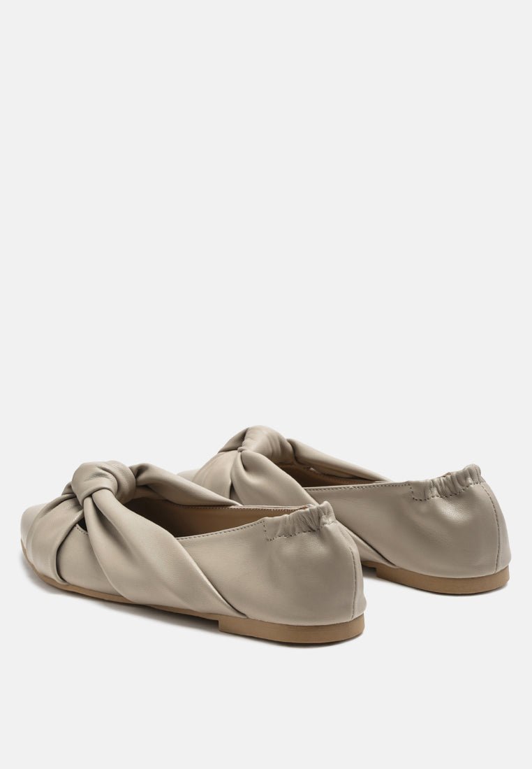 Norma Knot Detail Elasticated Ballet Flats - Mack & Harvie