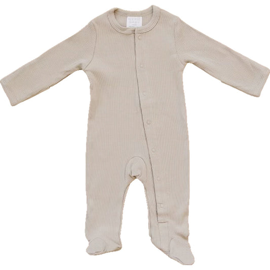 Oatmeal Organic Cotton Ribbed Snap - Mack & Harvie