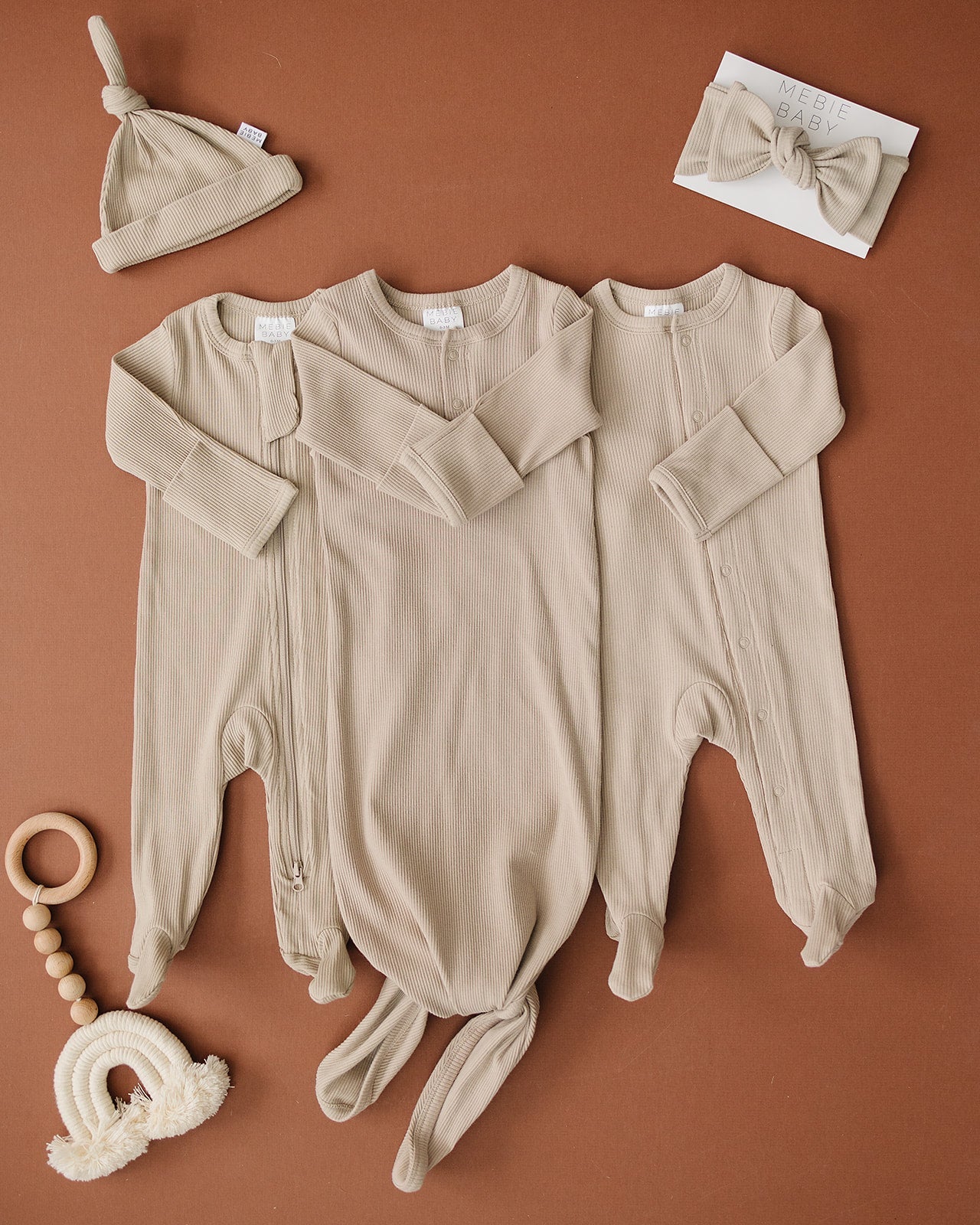 Oatmeal Organic Cotton Ribbed Snap - Mack & Harvie