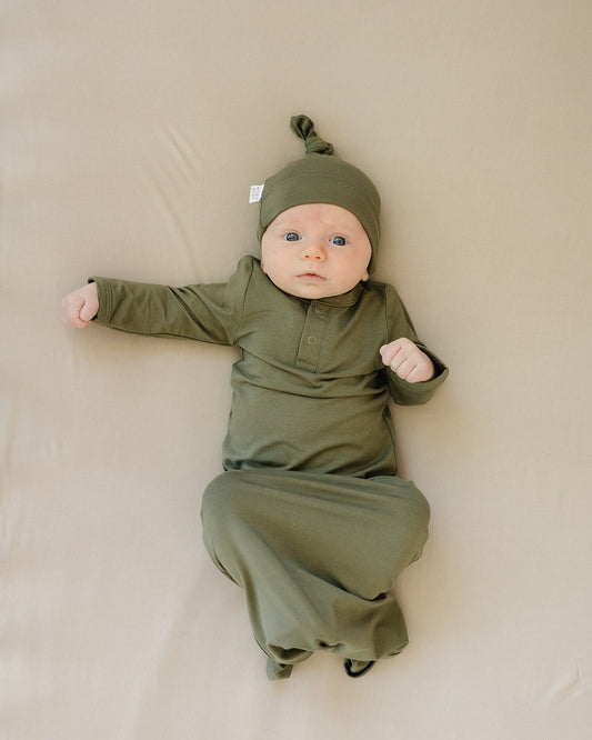 Olive Bamboo Knot Gown - Mack & Harvie