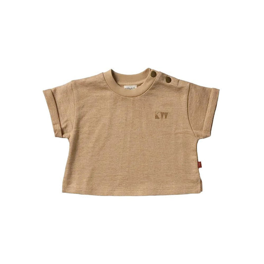Organic Boxy Tee - Almond Melange - Mack & Harvie