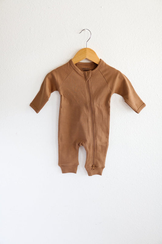 Organic Cotton Baby Zipper Sleeper in Almond - Mack & Harvie