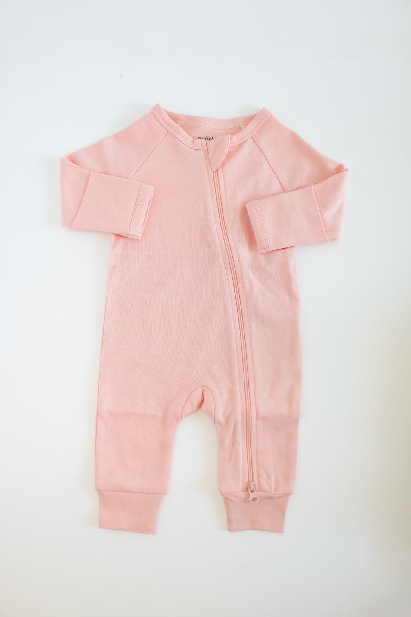 Organic Cotton Baby Zipper Sleeper in Peach - Mack & Harvie