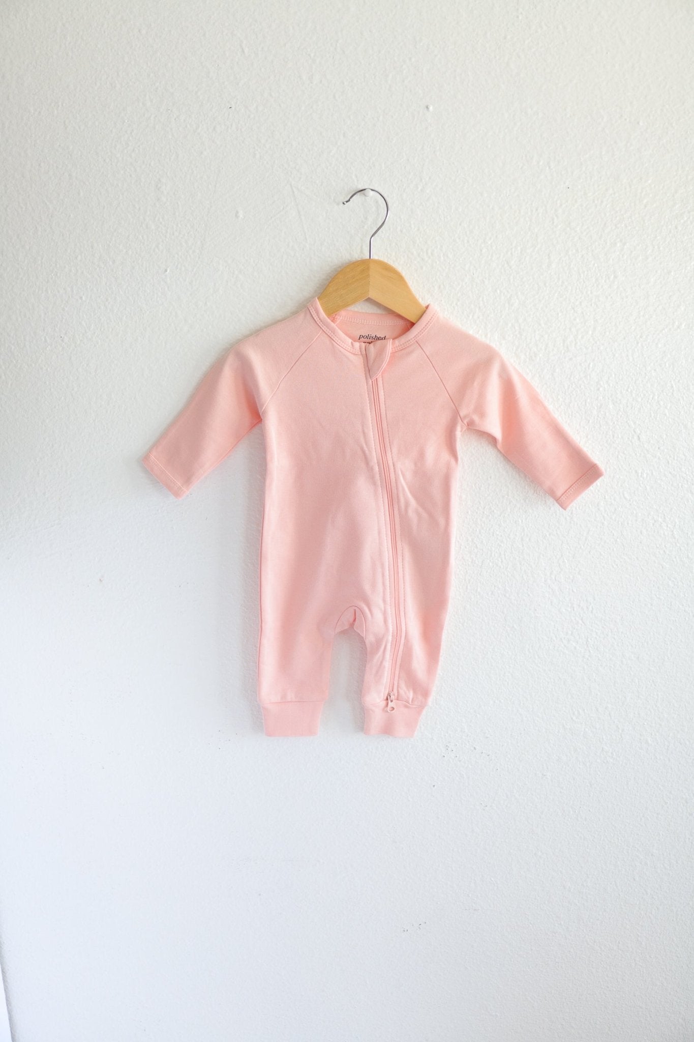 Organic Cotton Baby Zipper Sleeper in Peach - Mack & Harvie