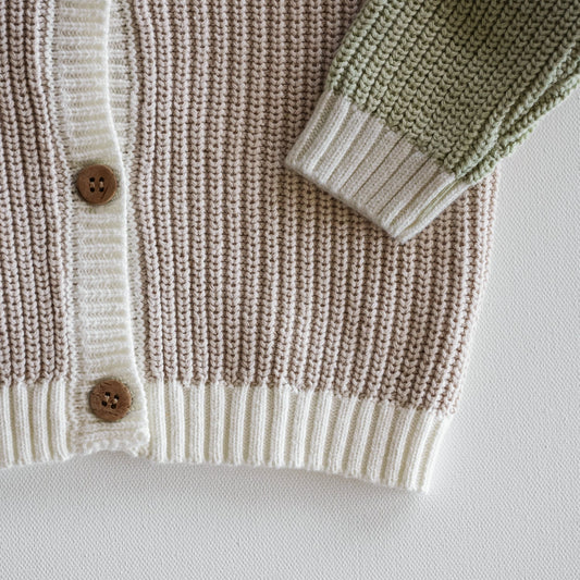 Organic Oversized Knit Color Block Cardigan - Mack & Harvie