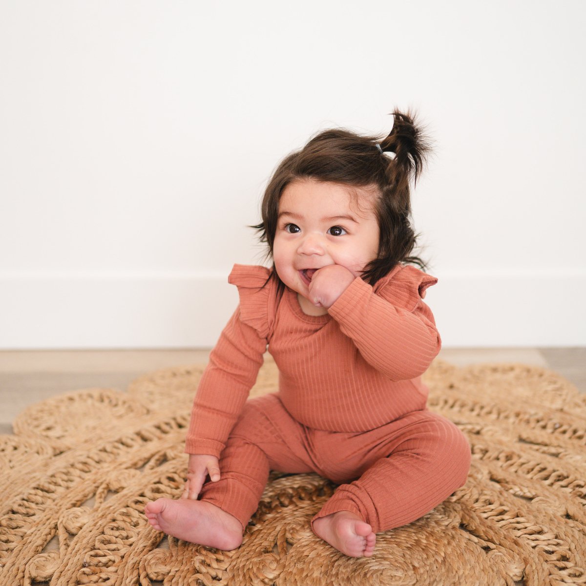 Organic Ribbed Cotton Frill Bodysuit - Mack & Harvie