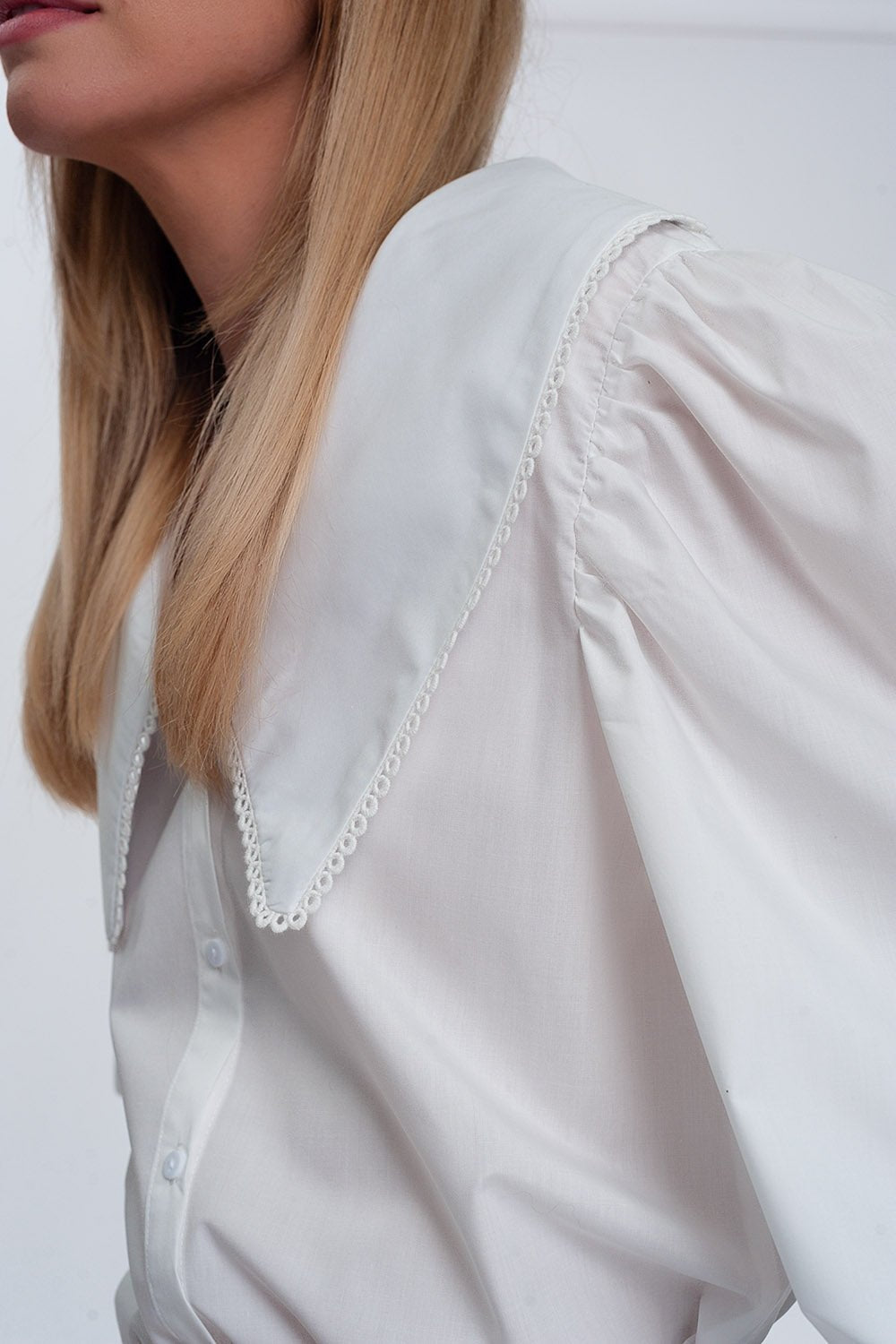 Oversized Collared Shirt in White - Mack & Harvie