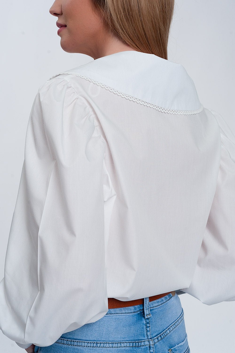 Oversized Collared Shirt in White - Mack & Harvie