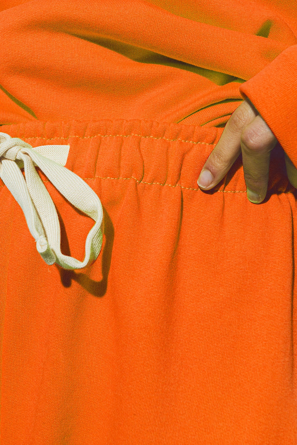 Oversized Jogger With Tie Waist in Bright Orange