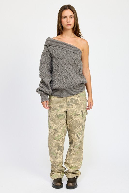 OVERSIZED ONE SHOULDER SWEATER - Mack & Harvie