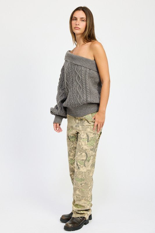 OVERSIZED ONE SHOULDER SWEATER - Mack & Harvie