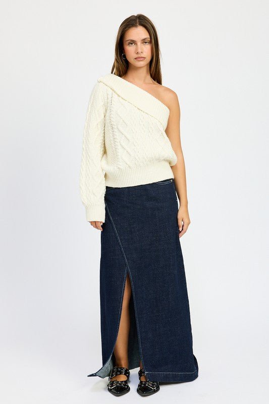 OVERSIZED ONE SHOULDER SWEATER - Mack & Harvie