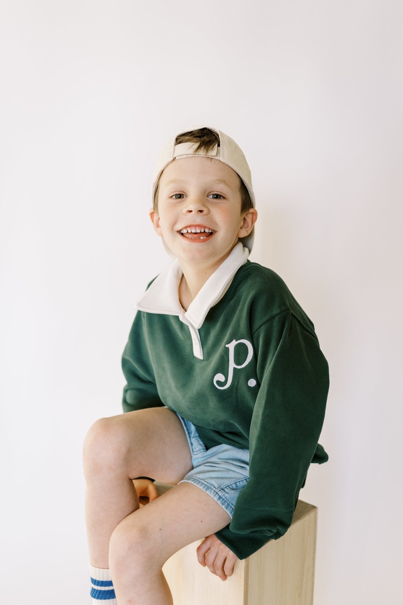 "P" Kids Embroidered Polo Pullover - Mack & Harvie