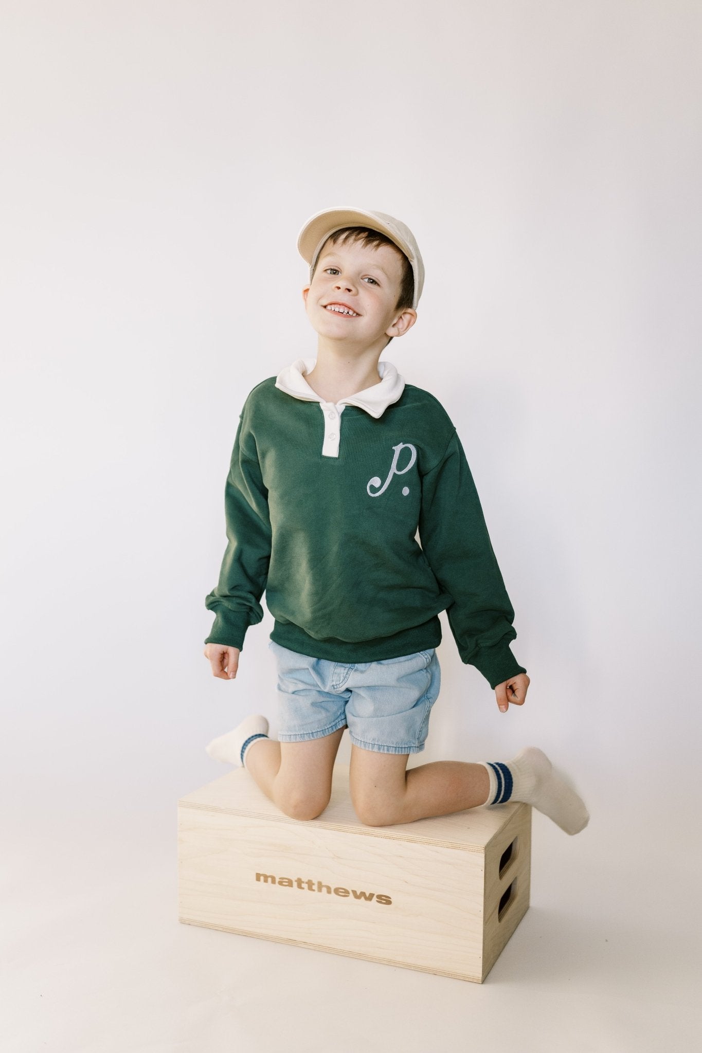 "P" Kids Embroidered Polo Pullover - Mack & Harvie
