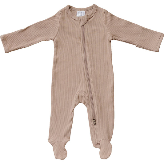 Pale Pink Organic Cotton Ribbed Zipper - Mack & Harvie